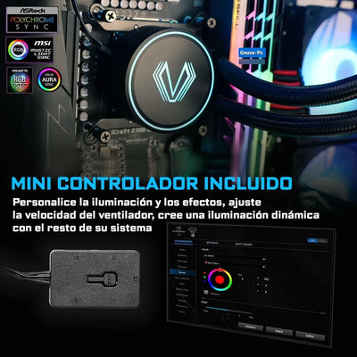 Refrigeracion Liquida Vetroo 360 Lga 1700 Am5 Negro Argb Pc