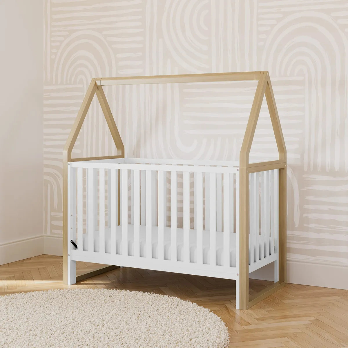 Storkcraft Orchard - Cuna Convertible 5 En 1 Blanco Con Ma. Color Negro
