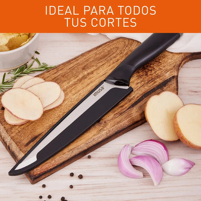 Cuchillo Rebanador 20cm Imusa Talent Acero Inoxidable Color Negro