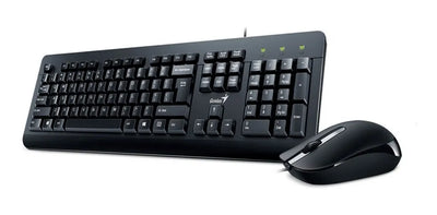 Combo Teclado Y Mouse Genius Usb Español Letra Ñ Alambrico Negro Negro