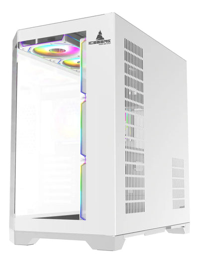 Chasis Iceberg Crystal Edge Blanco X10 Ventiladores Argb