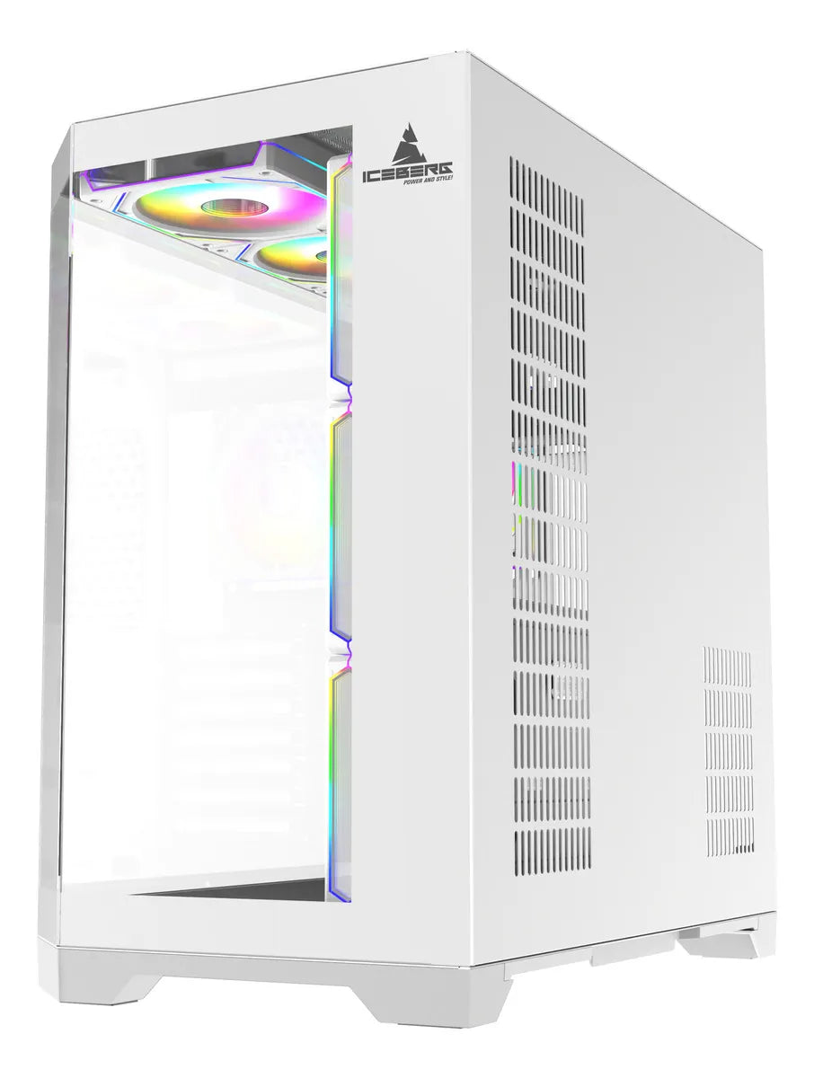 Chasis Iceberg Crystal Edge Blanco X10 Ventiladores Argb