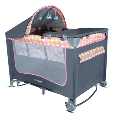 Cuna Corral Bebé Con Mecedora + Cambiador Magic Bebesit Con Ruedas