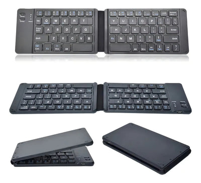 Teclado Inalambrico Bluetooth Plegable Para Pc Cel Letra Ñ Teclado Gris Idioma Inglés Internacional