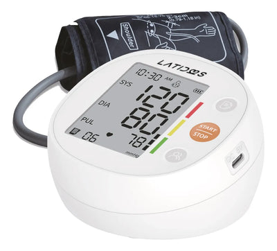 Tensiómetro Digital De Brazo Doble Usuario Gmd + Termometro Blanco
