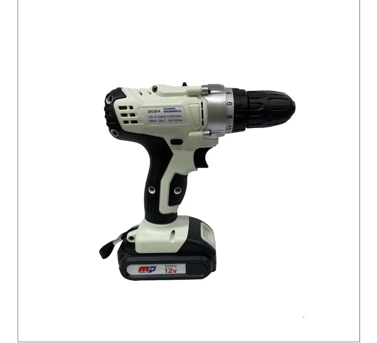 Taladro Inalambrico Mptools 3/8 Percutor 12v Profesional - Blanco