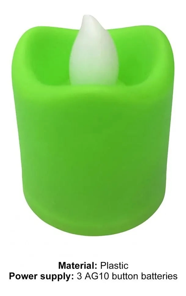 6 Velas Led Multicolor Pilas Navideñas Luz Rgb Iluminación