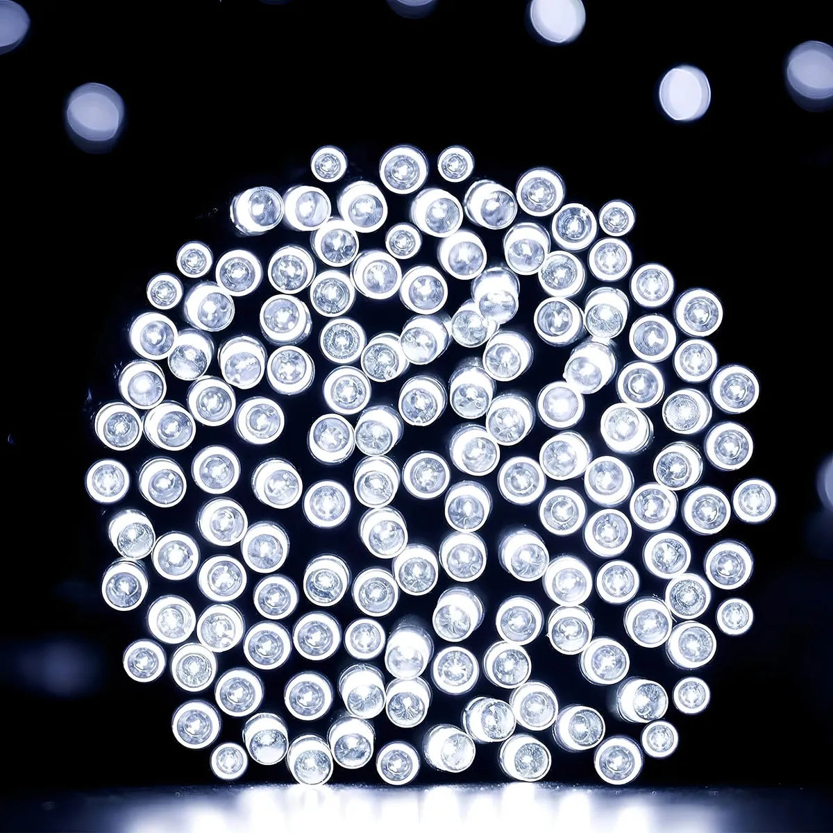 Serie Navideña Solar Exterior Luces 300 Leds 32m Blanco