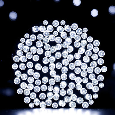 Serie Navideña Solar Exterior Luces 300 Leds 32m Blanco