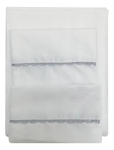 Sábana Ajustable Para Colchón Corral Color Blanco Diseño De La Tela Lisa