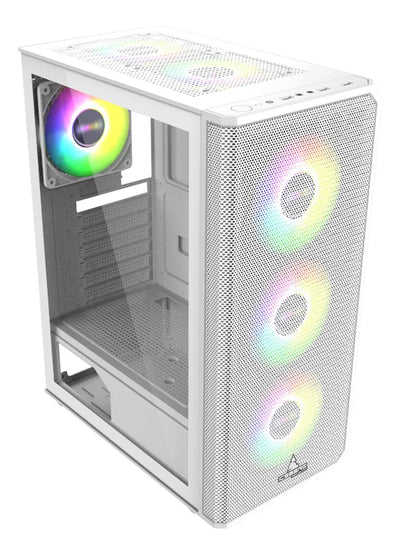 Chasis Gabinete Caja Gamer Iceberg Flow E Blanca X4 Fan Blanco