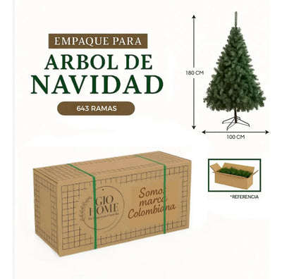 Árbol De Navidad Cascada Navideño 1.80m Para Bolas Adornos Verde