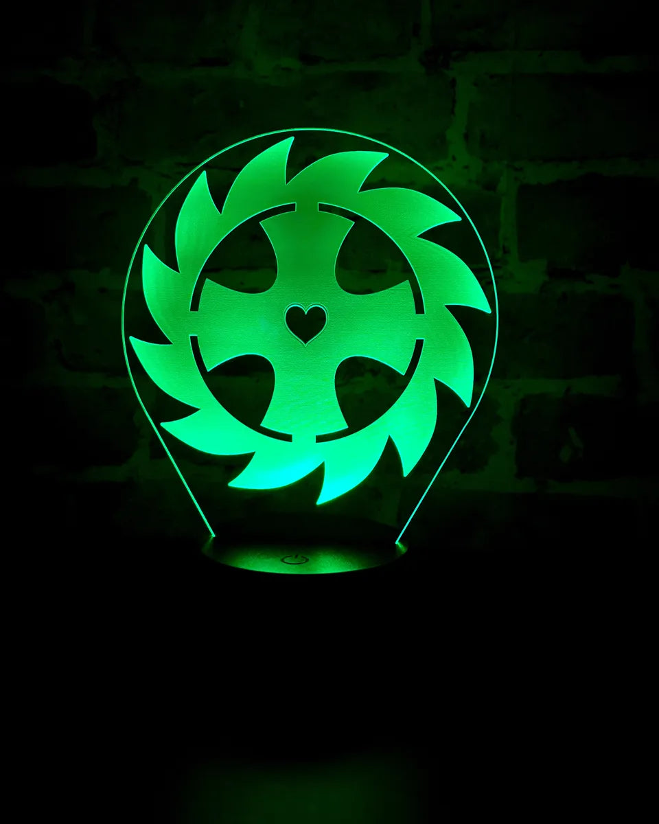 Lámpara De Noche Led Cruz Orlada Holograma Decoración Regalo Negra