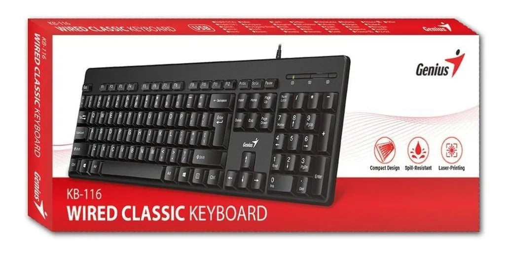Teclado Genius QWERTY español color negro