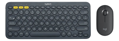 Kit de teclado y mouse inalámbrico Logitech K380 + M350 Español de color gris oscuro