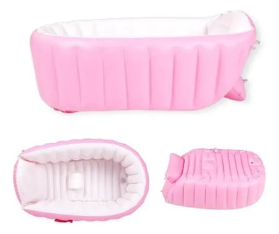 Bañera Tina Piscina Inflable Para Bebés Rosa-azul Lisa
