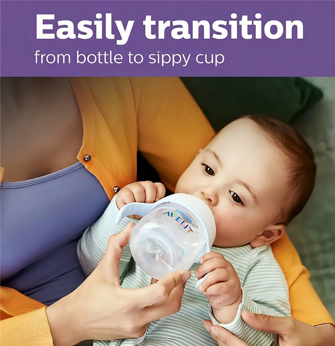 Vaso Entrenador Avent Tetero De Transición Bebe Color Transparente
