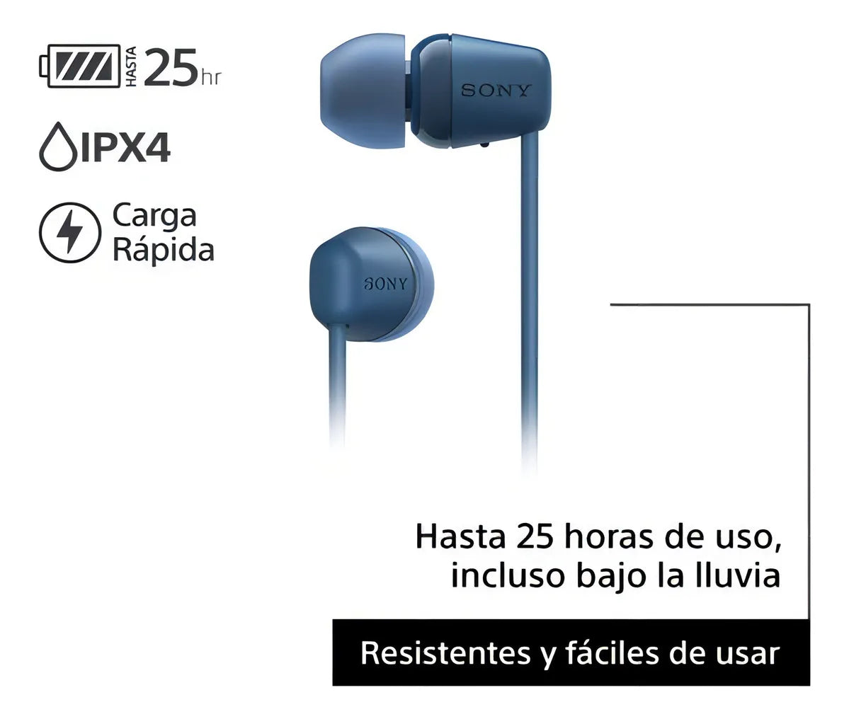 Auriculares Sony Wi- C100 Bluetooth 25h Ipx4 Color Azul