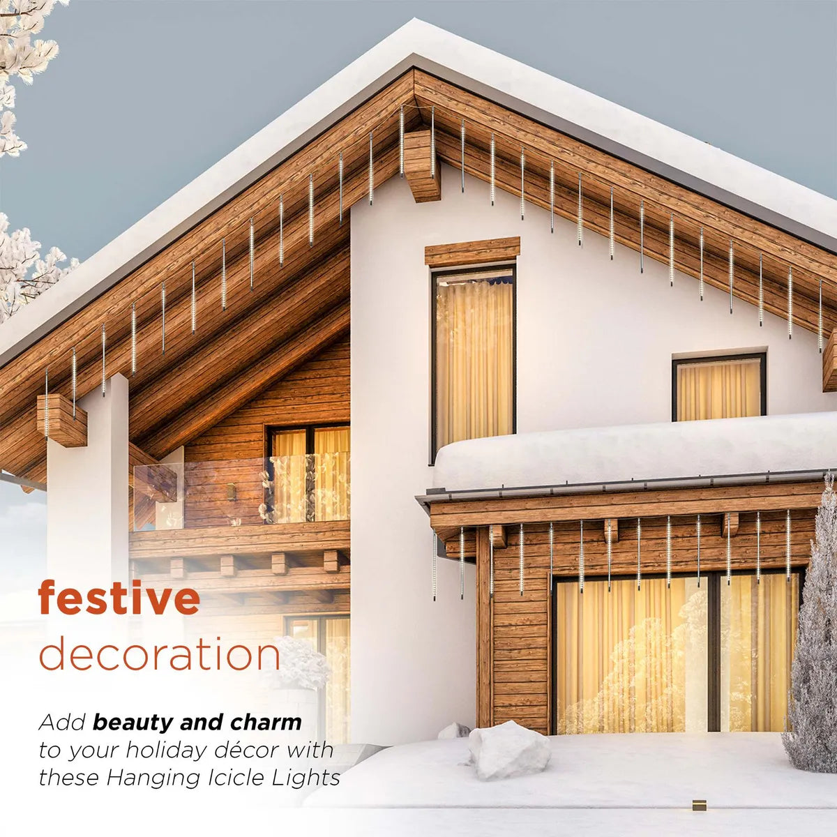 Extensión 10 Tubos Con Luces Navideñas Led Alpine