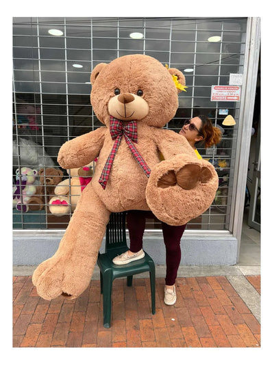 Oso Peluche Gigante 2 Metros Marrón Claro +moño +3 Globos Marrón