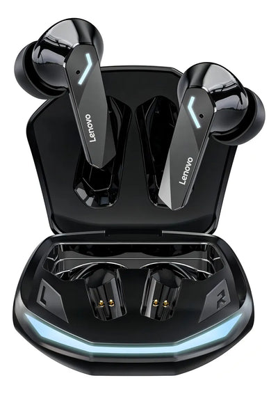 Auriculares Bluetooth Lenovo Thinkplus Gm2 Pro Gamer Tws, color negro claro, cian
