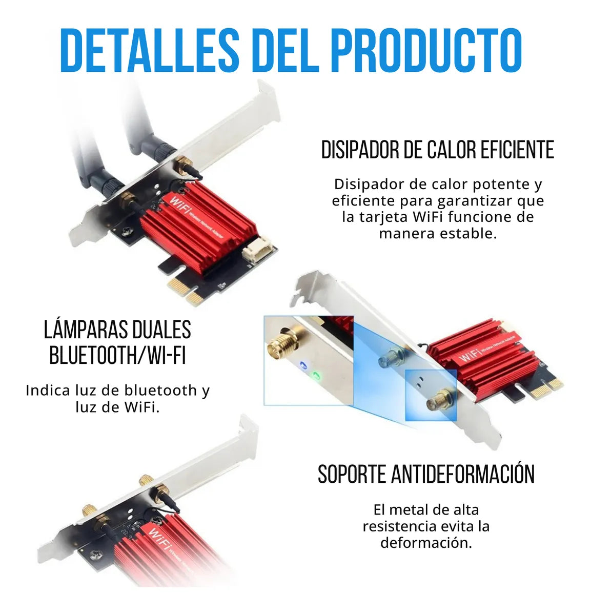 Adaptador Wifi Bluetooth Pc Tarjeta Red Pcie Doble Banda 5g