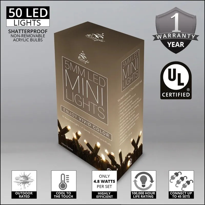 Extensión 50 Mini Luces Navideñas Led Kringle Traditions