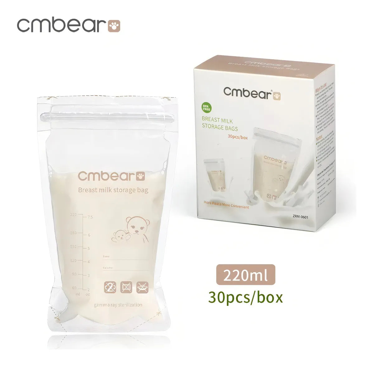Bolsas Almacenamiento Leche Materna 30 Unds Cmbear Importado