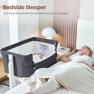 Moisés Mecedor Eléctrico 3 En 1 Ajustable Para Bebé Gris