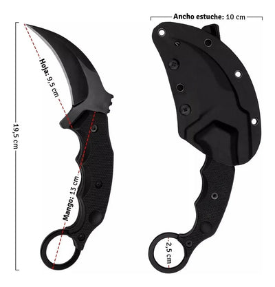 Cuchillo Puñal Garra De Tigre Karambit Airsoft Paintball Negro