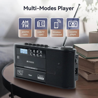 Radio Am Fm Onda Corta Sonido Sintonia Fina Blue Usb Sd Mp3 Negro