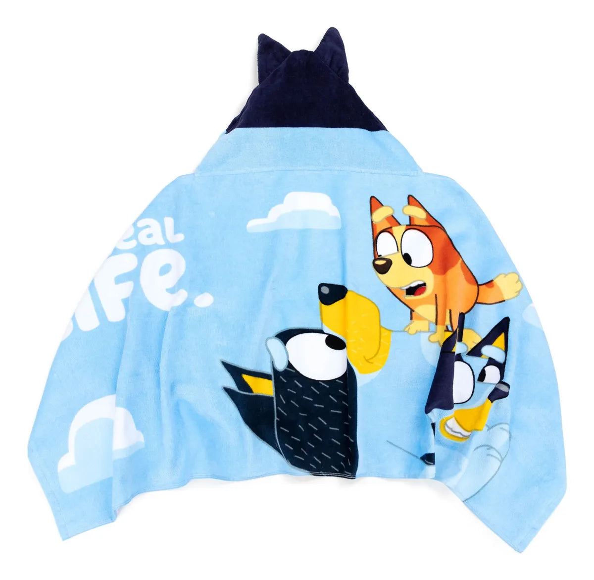 Toalla De Algodón Con Capucha Para Niños Bluey Azul Acero
