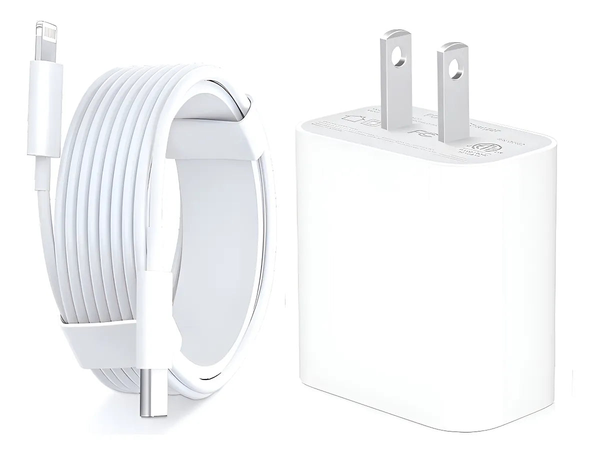 Cargador Certificado Para Iphone 2 Metros Carga Rapida 20 W Blanco