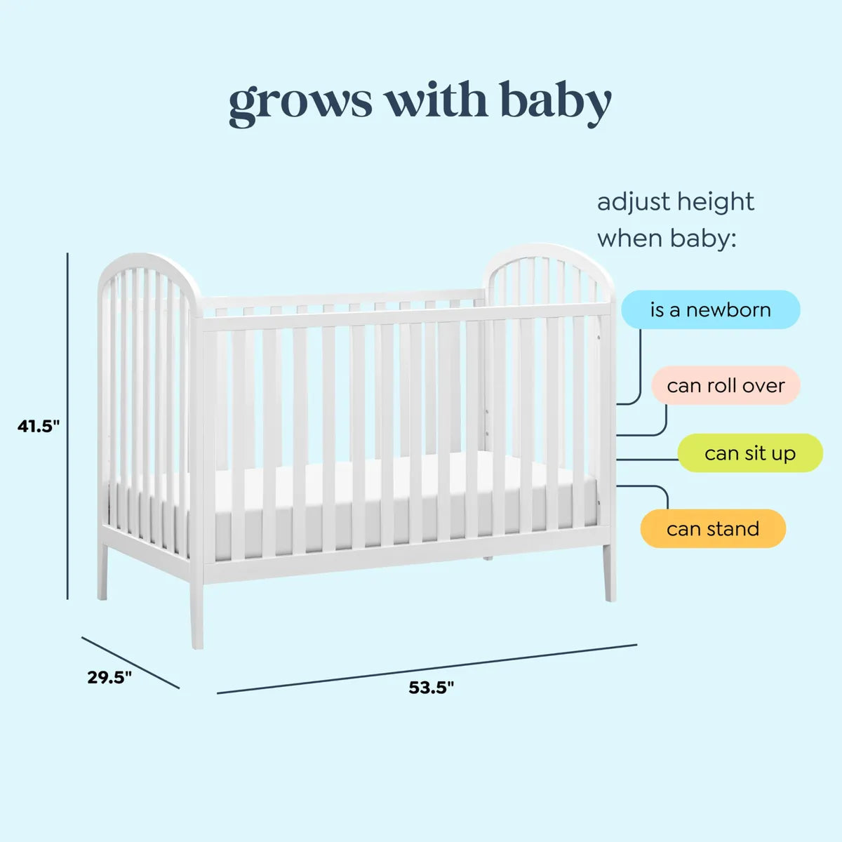 Cuna 3 En 1 Convertible A Cama Infantil Y Sofá Blanca