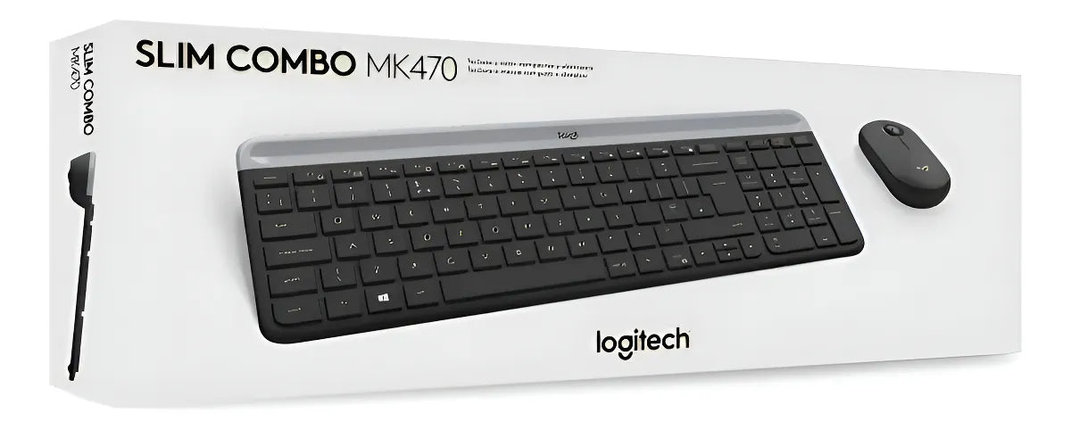 Teclado Logitech + Mouse Mk470 Wirelees Slim Usb Color Del Teclado Negro