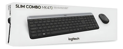 Teclado Logitech + Mouse Mk470 Wirelees Slim Usb Color Del Teclado Negro