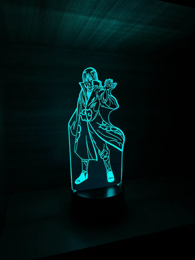Lámpara Led Naruto Itachi Uchiha Decoración Regalo Holograma - Negra