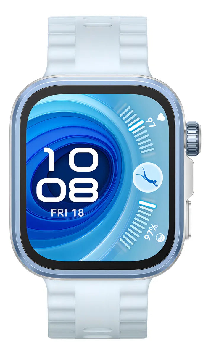 Smartwatch Huawei Watch Fit 4 Pro Azul Caja Gris Malla Azul claro Bisel Negro Diseño de la malla Fluoroelastómero