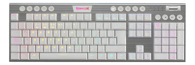Teclado Gamer Redragon K619w Horus Fs Blanco Cable Red Sp F Idioma Español Latinoamérica Color Del Teclado Blanco