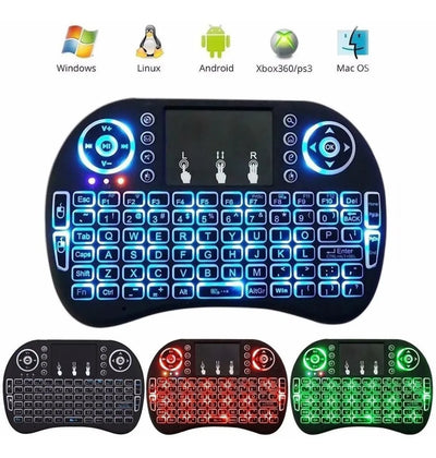 Mini teclado inalámbrico Bluetooth Teclado táctil inalámbrico iluminado Color: negro