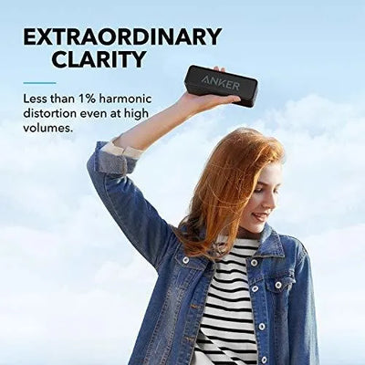 Altavoz Bluetooth Anker Soundcore Color Negro Mejorado Ipx5 A Prueba De Agua Sonido Estéreo Reproducción De 24 Horas Altavoz Inalámbrico Portátil Batería Recargable Para El Hogar Aire Libre