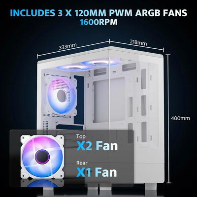 Carcasa Pc Darkflash Micro Atx Con 3 Ventiladores Argb