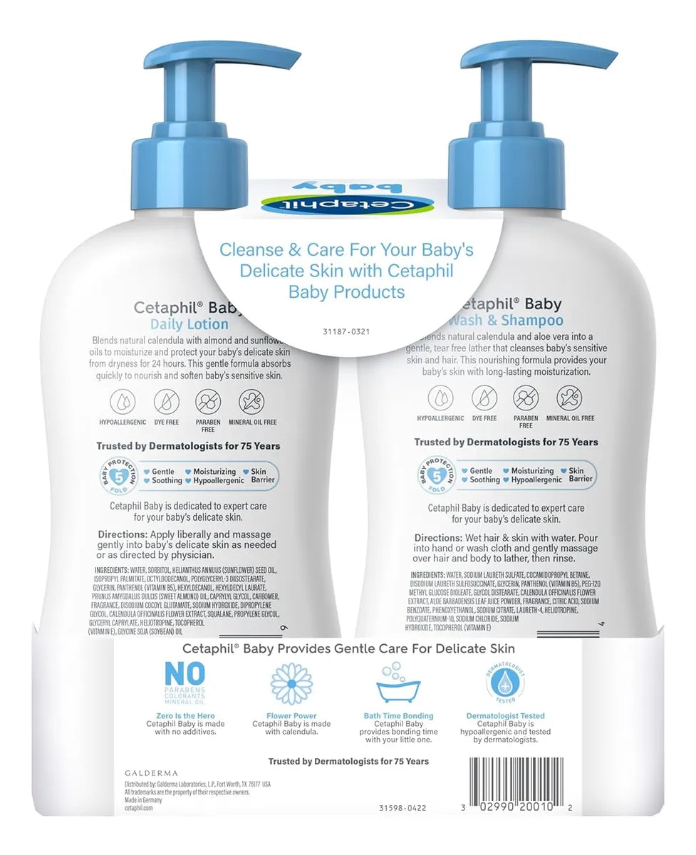 Shampoo Y Crema Cetaphil Baby Limpieza E Hidratacion