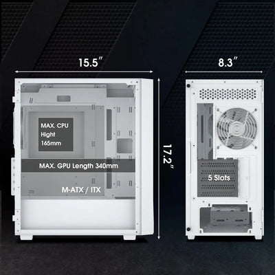 Vetroo M05 Micro Atx Carcasa Para Computadora Con Puerta