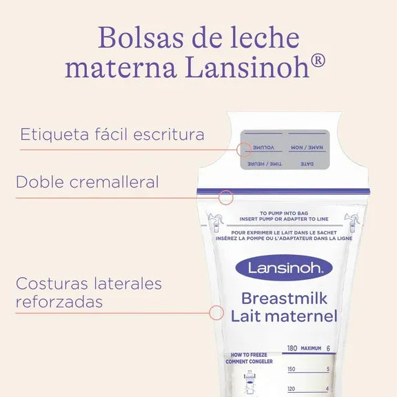 Bolsas Leche Materna Lasinoh 100 Und Pre-esterilizada 180ml