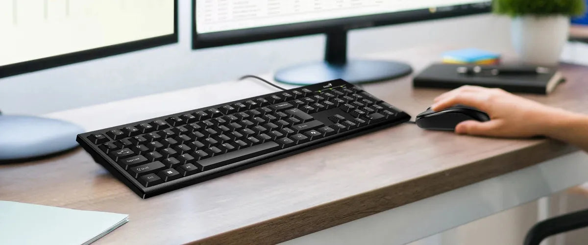 Kit Teclado Y Mouse Genius Usb Km-100se Español Mouse Negro Teclado Negro