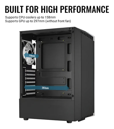 Gabinete Chasis Gamer Aerocool Bionic Fan Y Tira Rgb Vidrio Color Blanco