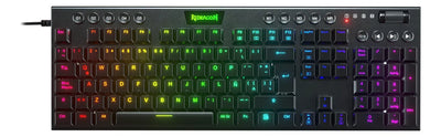 Teclado Gamer Redragon Horus Fs K619 Rgb Switch Rojo Color del teclado Negro Idioma Español Latinoamérica