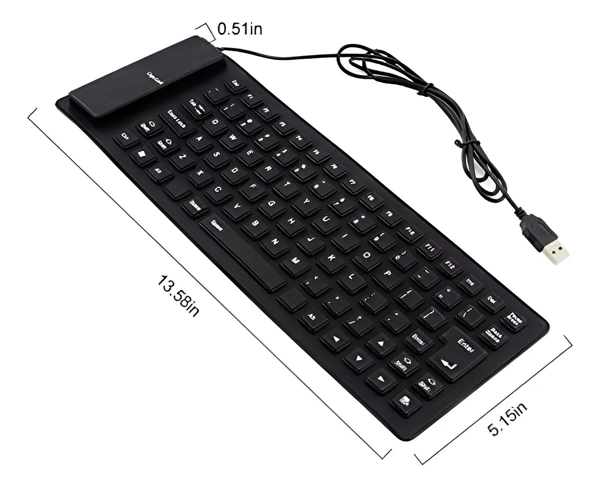 Teclado Silicona Plegable, Con Cable Usb, 85 Teclas, Teclado