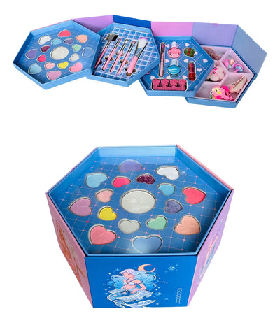 Set De Maquillaje Sombras Para Niñas No Toxico Lavable Real
